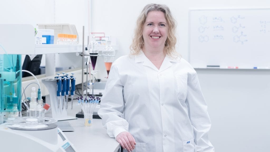 Paula Brown in Phytoanalytics Lab